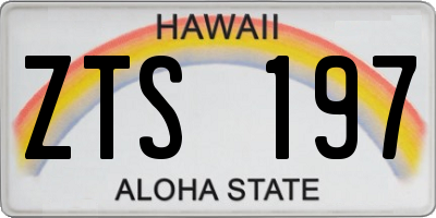 HI license plate ZTS197