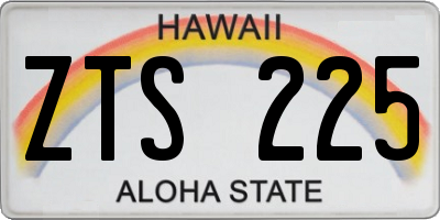 HI license plate ZTS225