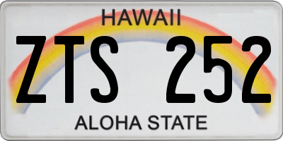 HI license plate ZTS252