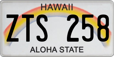 HI license plate ZTS258