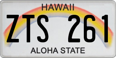 HI license plate ZTS261