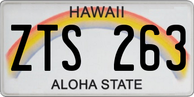 HI license plate ZTS263