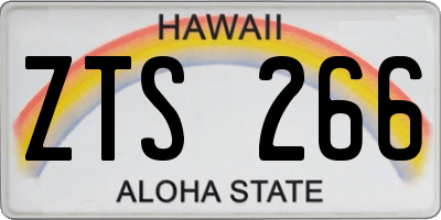 HI license plate ZTS266