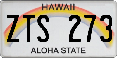 HI license plate ZTS273