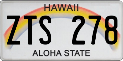 HI license plate ZTS278