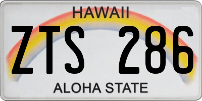 HI license plate ZTS286