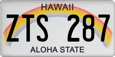 HI license plate ZTS287