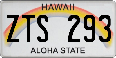 HI license plate ZTS293