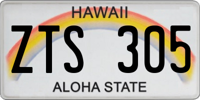 HI license plate ZTS305