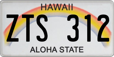 HI license plate ZTS312