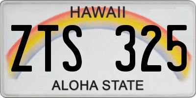 HI license plate ZTS325