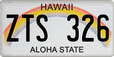 HI license plate ZTS326