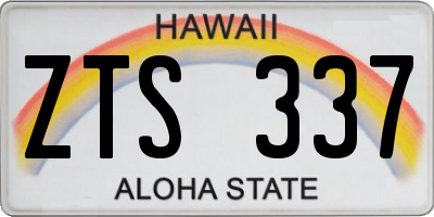HI license plate ZTS337