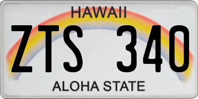 HI license plate ZTS340