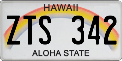 HI license plate ZTS342