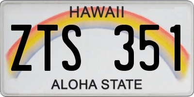 HI license plate ZTS351