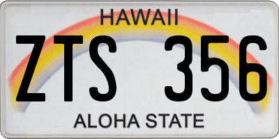HI license plate ZTS356