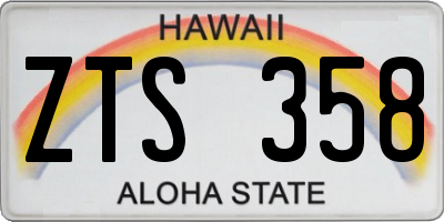 HI license plate ZTS358