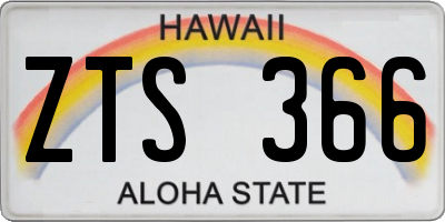 HI license plate ZTS366