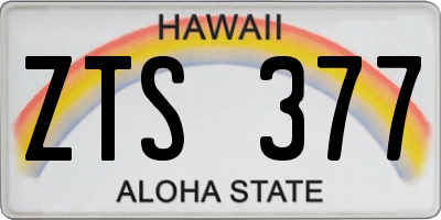 HI license plate ZTS377