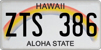 HI license plate ZTS386