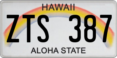HI license plate ZTS387