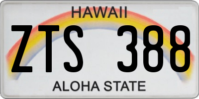 HI license plate ZTS388