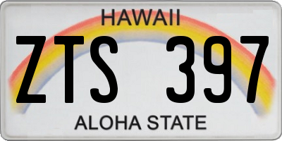 HI license plate ZTS397
