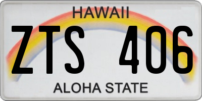 HI license plate ZTS406