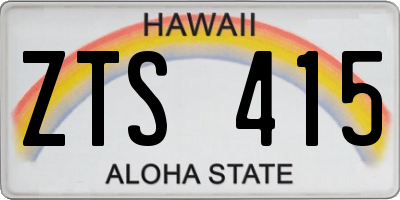 HI license plate ZTS415