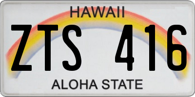HI license plate ZTS416