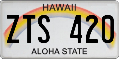 HI license plate ZTS420