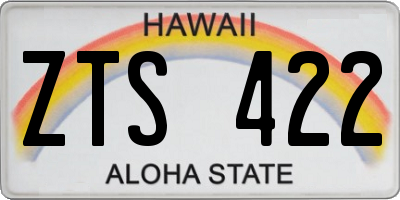 HI license plate ZTS422