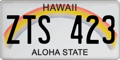 HI license plate ZTS423