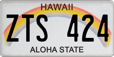 HI license plate ZTS424