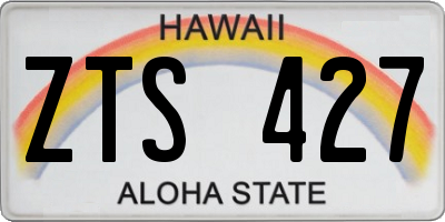 HI license plate ZTS427