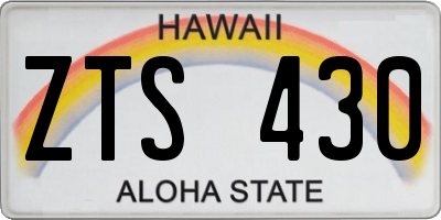 HI license plate ZTS430