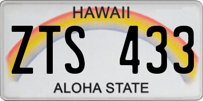 HI license plate ZTS433