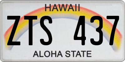 HI license plate ZTS437