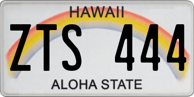 HI license plate ZTS444