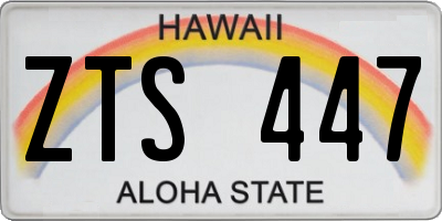 HI license plate ZTS447