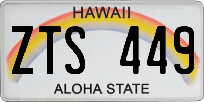 HI license plate ZTS449