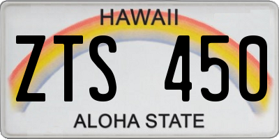 HI license plate ZTS450
