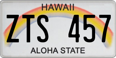 HI license plate ZTS457