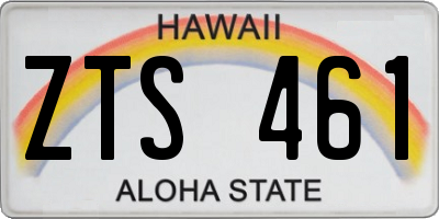 HI license plate ZTS461