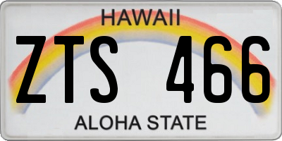 HI license plate ZTS466