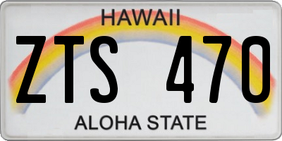 HI license plate ZTS470