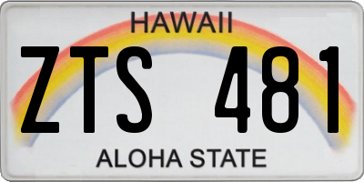 HI license plate ZTS481