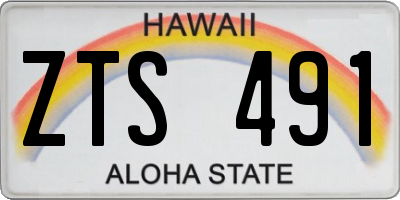 HI license plate ZTS491