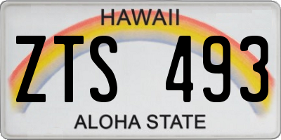 HI license plate ZTS493